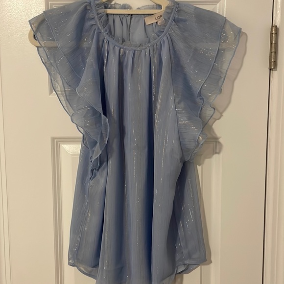 Ann Taylor Loft Light Blue Top - Picture 1 of 4